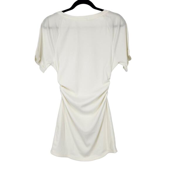 Lovers + Friends Ruched Flora Short Sleeve Mini Dress In White Size Small - Picture 5 of 5